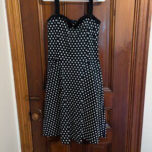 Switchblade Stiletto Polka Dot Fit & Flare Dress with POCKETS!  - Size XL